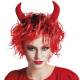 Perruque rouge courte avec cornes deguisement Halloween