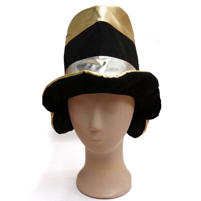 Vintage chapeau haut de forme noir et canne avec gants argent