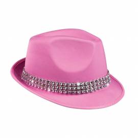 Trilby de couleur avec bande de strass en argent - Popstar