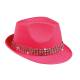 Trilby de couleur avec bande de strass en argent - Popstar