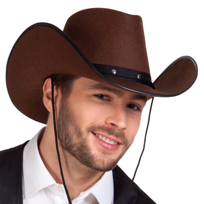 chapeau cow boy avec bande à clous argentés pour adulte