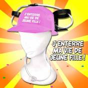 Casque rose "J'enterre ma vie de jeune fille"