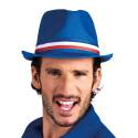 Trilby (Borsalino) bleu avec bande tricolore