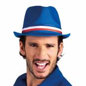 Trilby (Borsalino) bleu avec bande tricolore