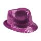 Chapeau Popstar sequins de couleur violet