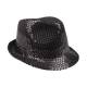 Chapeau Popstar sequins de couleur noire