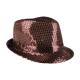 Chapeau Popstar sequins de couleur marron