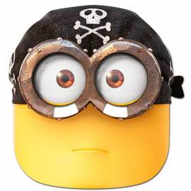 Masque de minion en carton avec un bandana de pirate