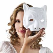 Masque blanc de chat à décorer, en plastique