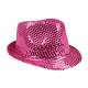 Chapeau Popstar sequins de couleur rose