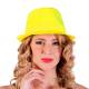 Chapeau Popstar sequins de couleur jaune fluo