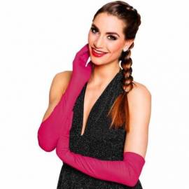 Longs gants (60 cm) en polyester, de couleur