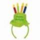 Serre-tête de couleur avec un chapeau "Happy birthday" avec bougies