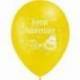 10 ballons de couleur ronds "Joyeux anniversaire"