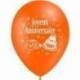 10 ballons de couleur ronds "Joyeux anniversaire"