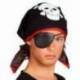 Bandana noir avec un bandeau pirate