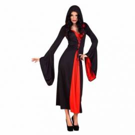 Robe rouge et noir avec une capuche