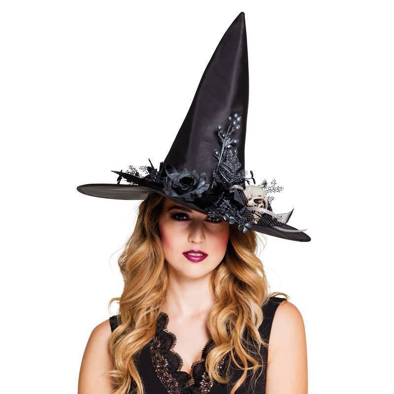 Adulte Femmes Noir 43cm Sorcière Chapeau Halloween Accessoire