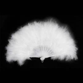 Eventail en plumes blanches