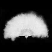 Eventail en plumes blanches