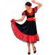 Robe flamenco adulte satinée rouge et noire
