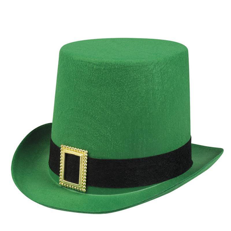 Chapeau haut de forme velours fluo vert