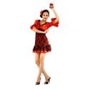 Robe de danseuse de flamenco rouge et noire adulte