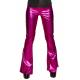 Pantalon style disco couleur rose vif