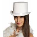 Chapeau blanc haut de forme pour adulte
