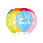 10 ballons "Vive la Retraite" de couleur