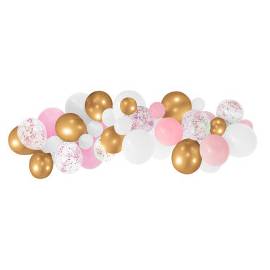 kIT 50 BALLONS POUR ARCHE OR/BLANC/ROSE