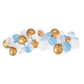 kIT 50 BALLONS POUR ARCHE OR/BLANC/BLEU