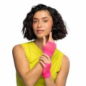 gants resille poignet rose fluo