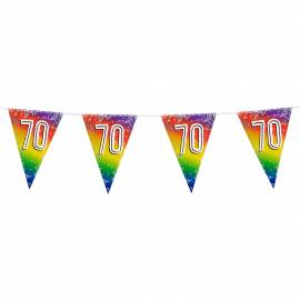 Guirlande fanions aluminium 70ans