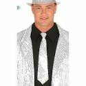 cravate sequins argent