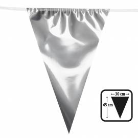 Guirlande de fanions aluminium argent
