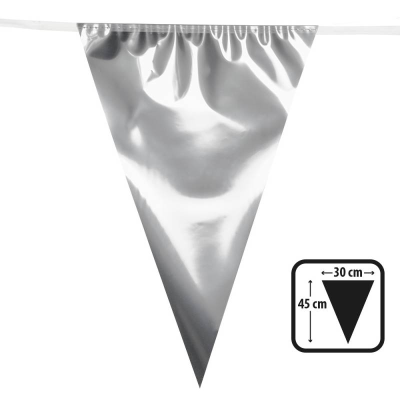 Guirlande de fanions aluminium argent