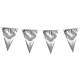 Guirlande de fanions aluminium argent