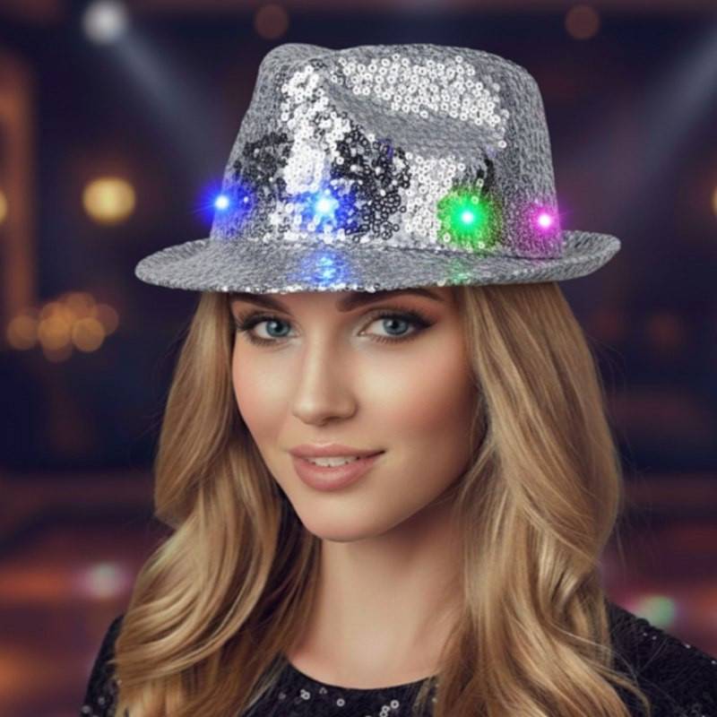 Chapeau sequins à led
