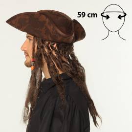 Chapeau pirate avec cheveux