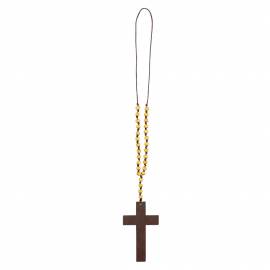 Collier sainte croix en bois