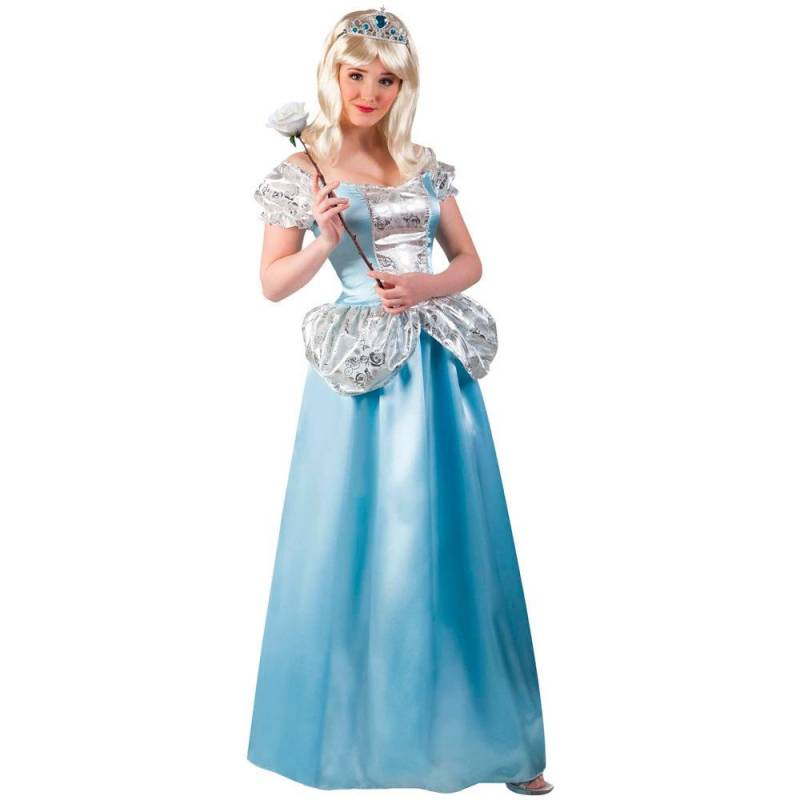 Déguisement Belle Robe Costume Adulte - Taille Large - Blanc/Bleu clair 