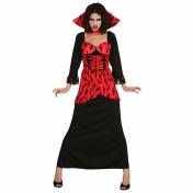 Déguisement adulte de vampire avec robe rouge et noire