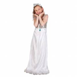 Déguisement enfant de princesse en robe blanche à paillettes